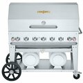 Crown Club 48in Outdoor Mobile Grill w Roll Dome Package 2 Horizontal Propane Tanks-114000 BTU 255CCB48RDP